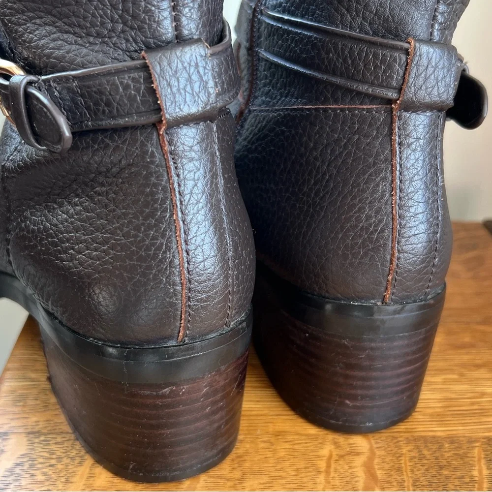 Coach Sullivan Riding Safari Chestnut Pebbled Leather Boots Brown Size 9.5 - Picture 6 of 12